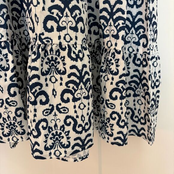 Women’s Blue White Ruffle Sleeve A-Line Dress Size 2XL NWT - Picture 6 of 8